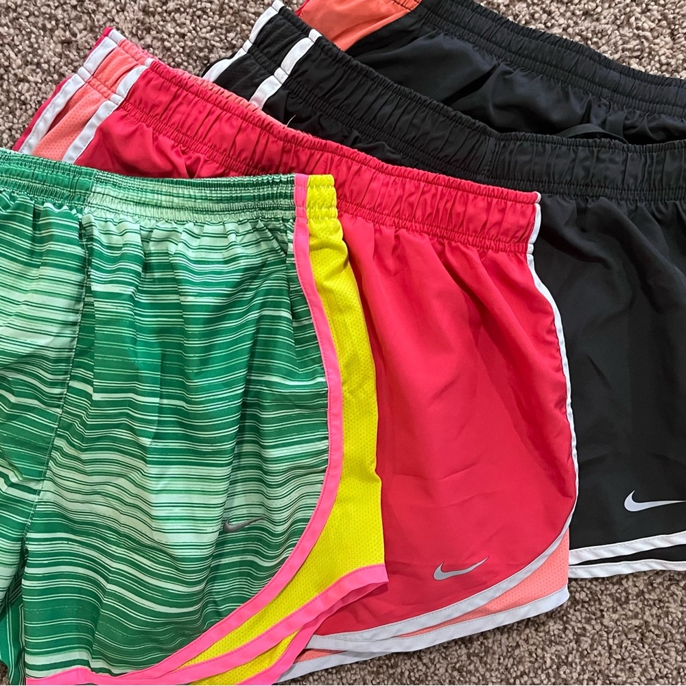Nike Tempo Women's Shorts size small bundle Green Pink Charcoal 1370